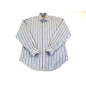 Thomas Dean Shirt Blue Multi Stripe Long Slv Size Medium
